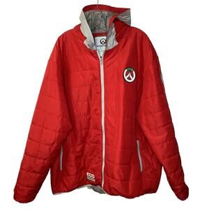 Overwatch Ecopoint Antartica Hooded Full Zip Puffy Jacket Sz 3X Red Blizzard